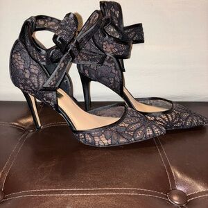 INC International Concepts Black Lace Heels